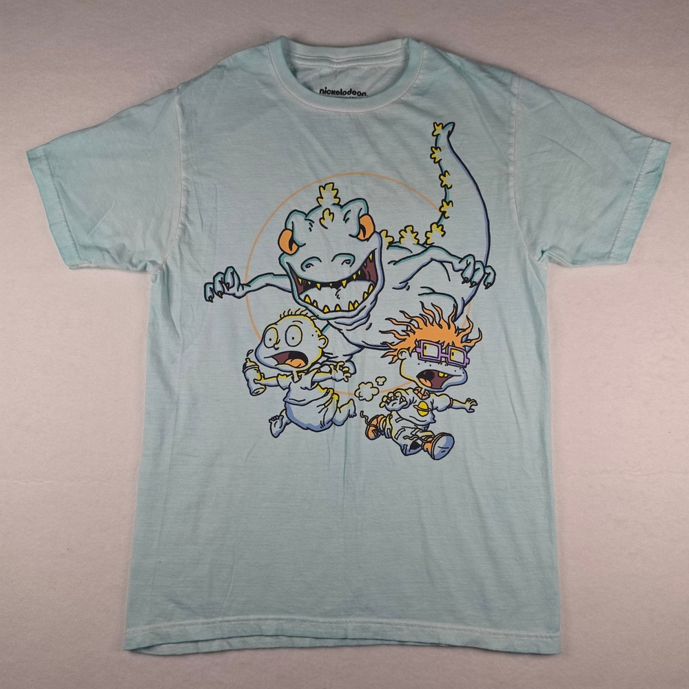 Nickelodeon Rugrats Reptar‎ T-Shirt Small Blue Tommy Chuckie Graphic Tee